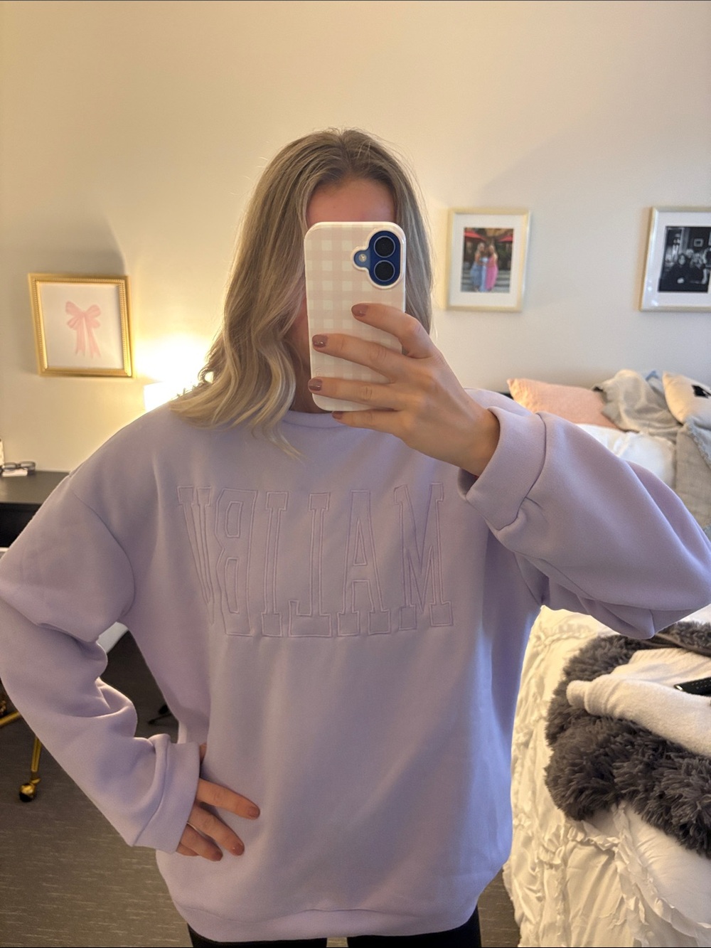 Lilac Embossed Logo Sweatshirt - Women
